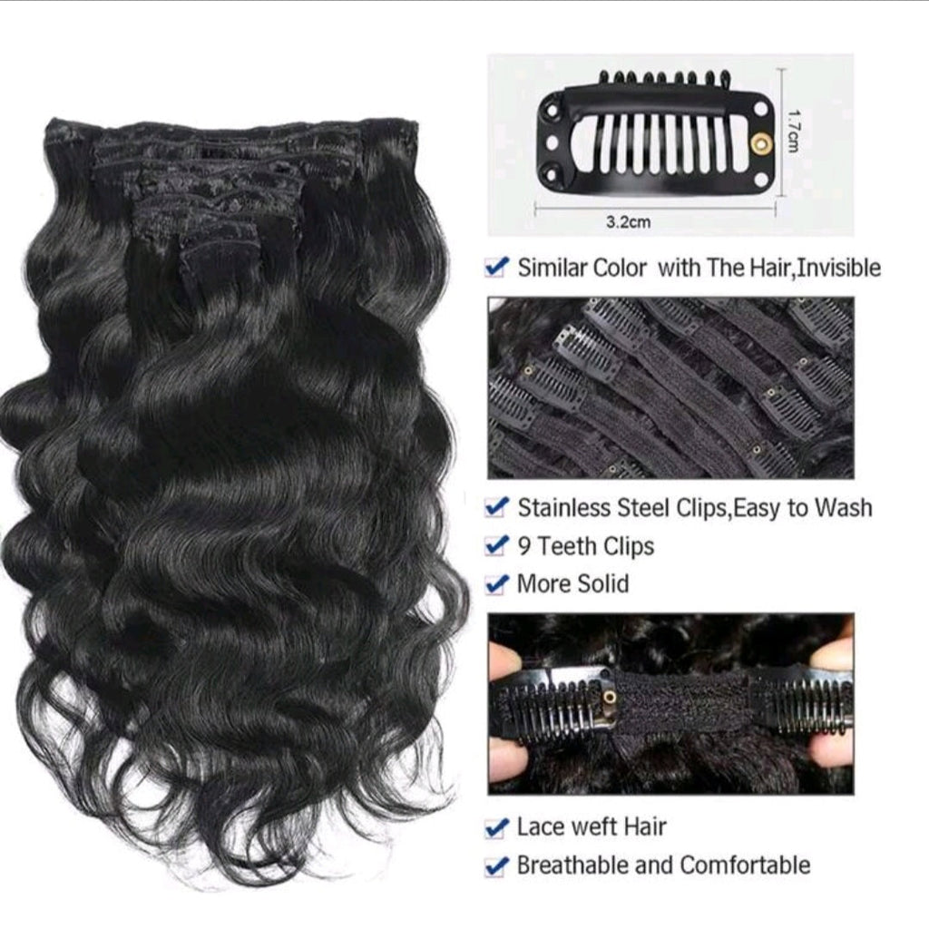 Black wave clip-in