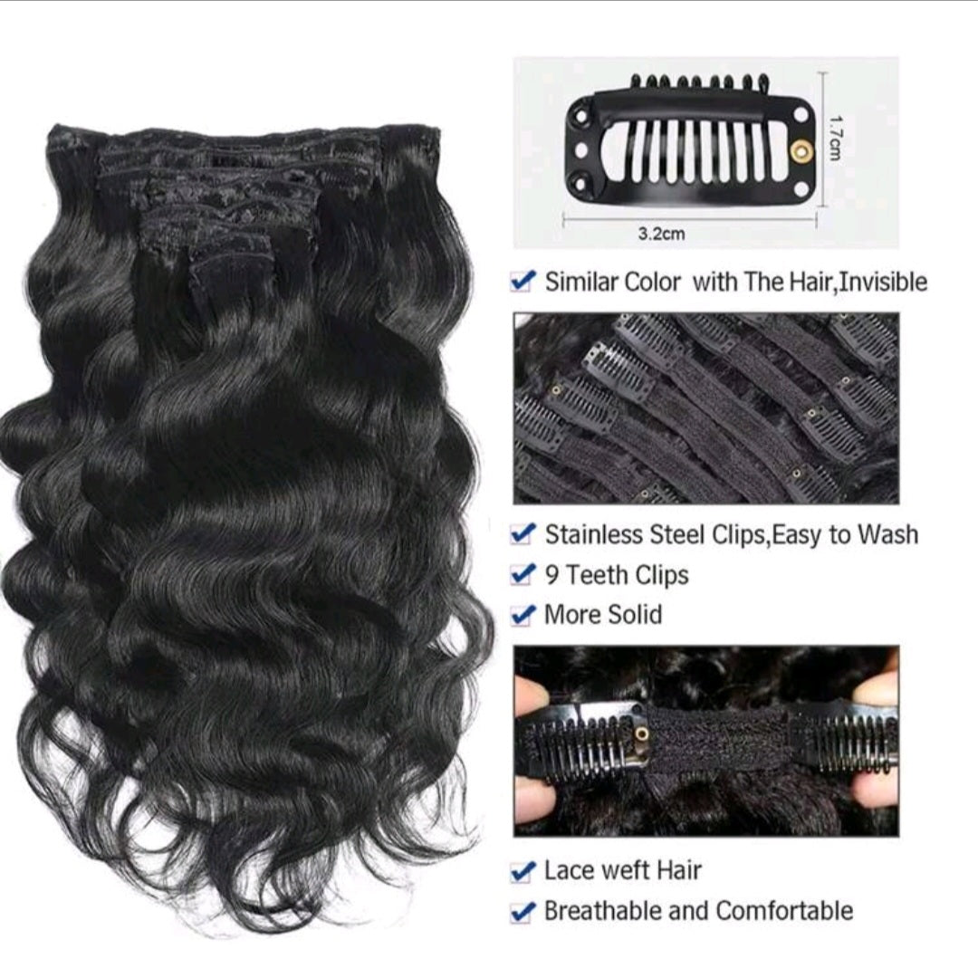 Black wave clip-in